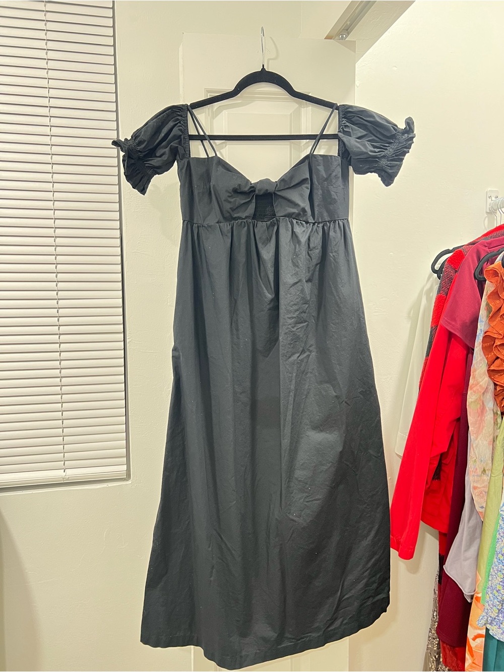 Black dress with puffy sleeves